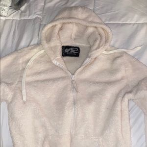 White zip up teddy jacket